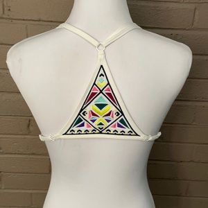 PINK V Secret white embroidered bikini top  XS